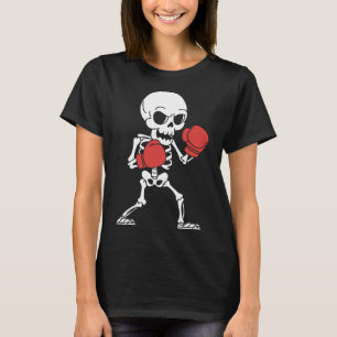 T-shirt Drôle Skeleton Boxe Halloween Éffrayant Boxe