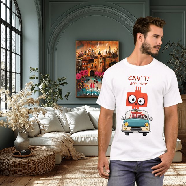 T-shirt Drôle Skeleton de voyage | Je ne peux pas. J'Ai Vo (Créateur téléchargé)