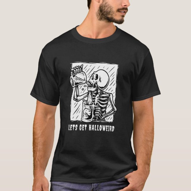 T-shirt Drôle Skeleton Halloween Apparel Obtenons Hallowe (Devant)