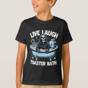 T-shirt Drôle Skeleton Halloween Live Rire Toaster Th Des