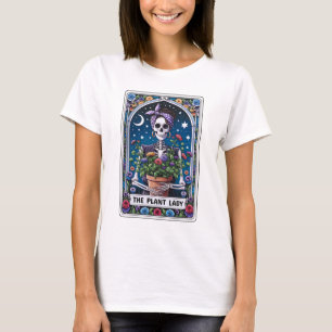 T-shirt Drôle Skeleton La Plante Lady Tarot