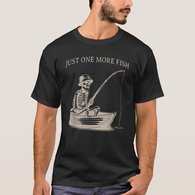T-shirt Drôle Skeleton pêche juste un de plus Fish Booking (Devant)