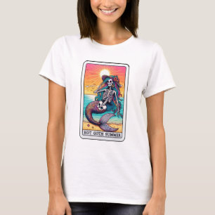 T-shirt Drôle Skeleton Sirène Tarot Hot Goth été
