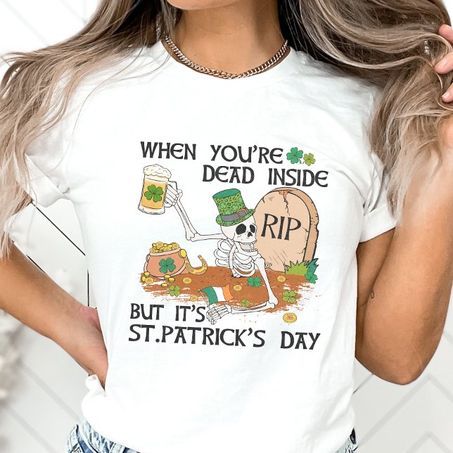 T-shirt Drôle Skeleton St. Patrick's Day (Créateur téléchargé)