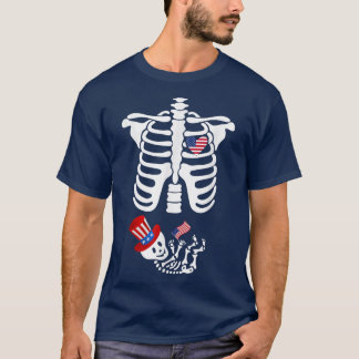 T-shirt Drôle Skeleton Xray 4 juillet Maternité Enceinte