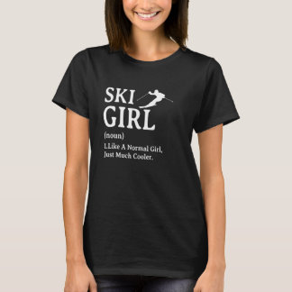 T-shirt Drôle Ski Définition Fille de ski Définition Drôle