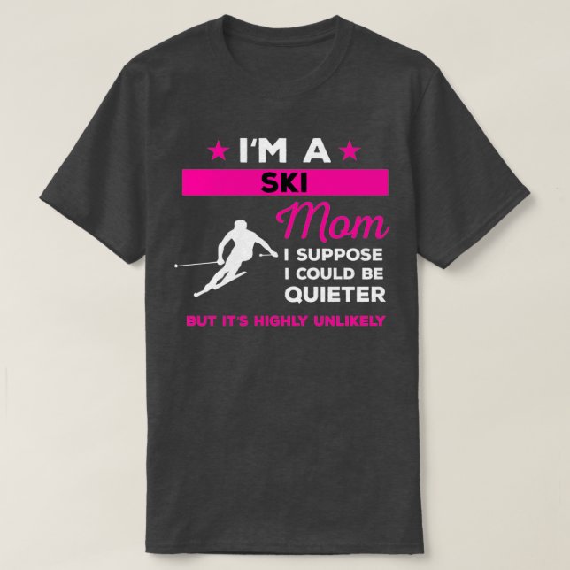 T-shirt Drôle Ski Maman Cadeau (Design devant)