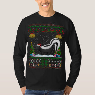T-shirt Drôle Skunks Xmas Cadeau Santa Hat Ugly Skunk Chri