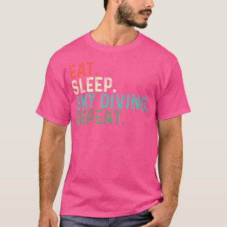 T-shirt Drôle Skydiver Mange Sommeil Sky Plongée