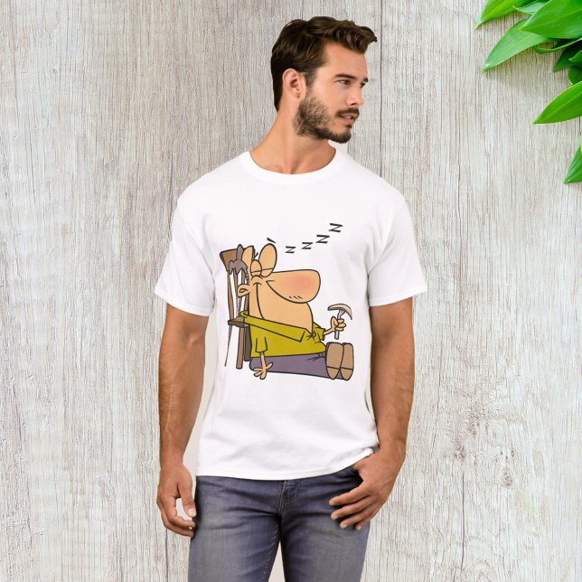 T-shirt Drôle Sleepy Man Napping avec Sandwich (Créateur téléchargé)