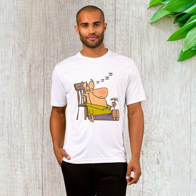 T-shirt Drôle Sleepy Man Napping avec Sandwich (Créateur téléchargé)