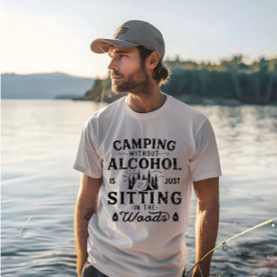 T-shirt Drôle slogan camper camping à boire des paroles