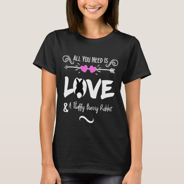 T-shirt Drôle Slogan Love Lapin Rabbits Thème Graphique (Devant)