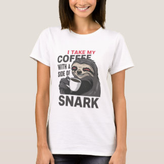 T-shirt Drôle Sloth Café