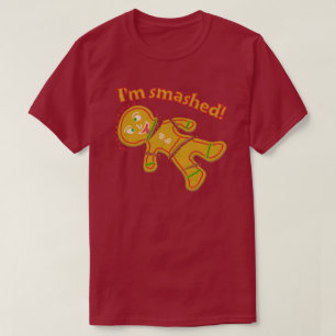 T-shirt Drôle Smashed Gingerbread Homme Noël