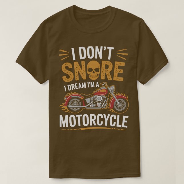 T-shirt Drôle Snorny Vêtements de motocyclette de ronfleme (Design devant)