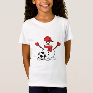 T-Shirt Drôle Snowman avec balle de football