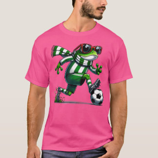 T-shirt Drôle Soccer Frog Animal Frog Jouer Soccer