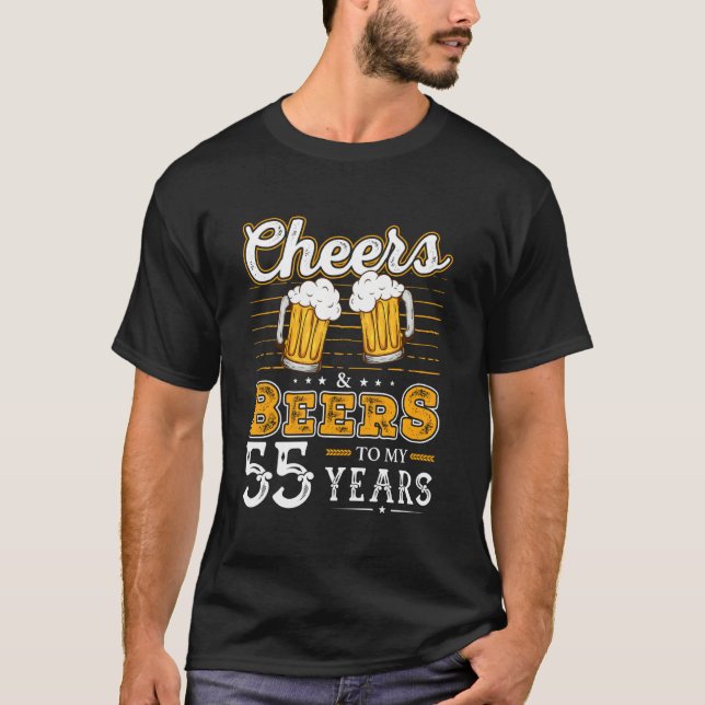 T-shirt Drôle Soins Et Bières À Mon 55E Anniversaire 55 An (Devant)