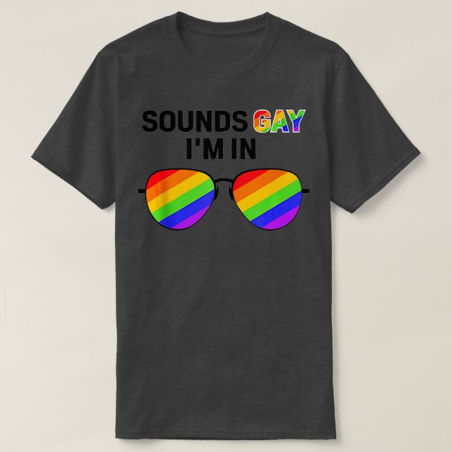 T-shirt drôle sonne gay dans avec rainbow flag pour la fie (Design devant)
