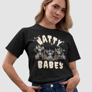 T-shirt Drôle Sorcière de chauve-souris Batty Babes Hallow