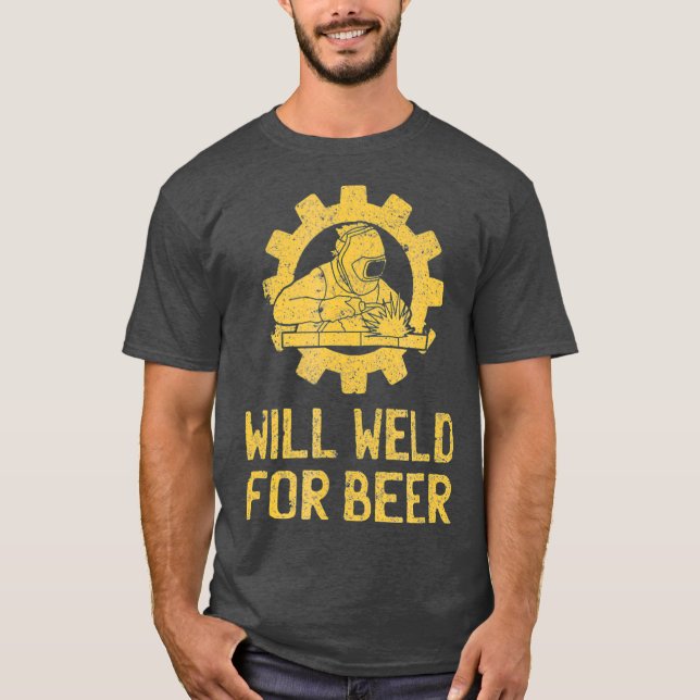 T-shirt Drôle Souder Cadeaux de soudure pour la bière (Devant)