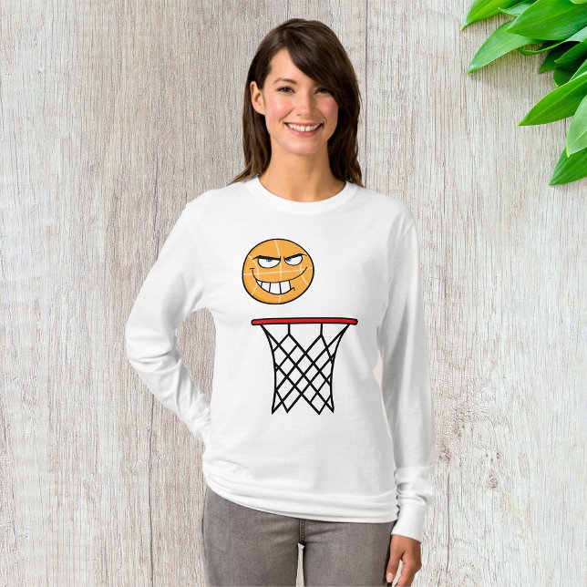 T-shirt Drôle souriant Basketball visage Dunking (Créateur téléchargé)