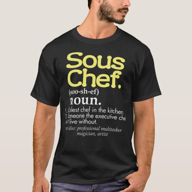 T-shirt Drôle Sous Chef Définition Plus Coolest Chef En pi (Devant)