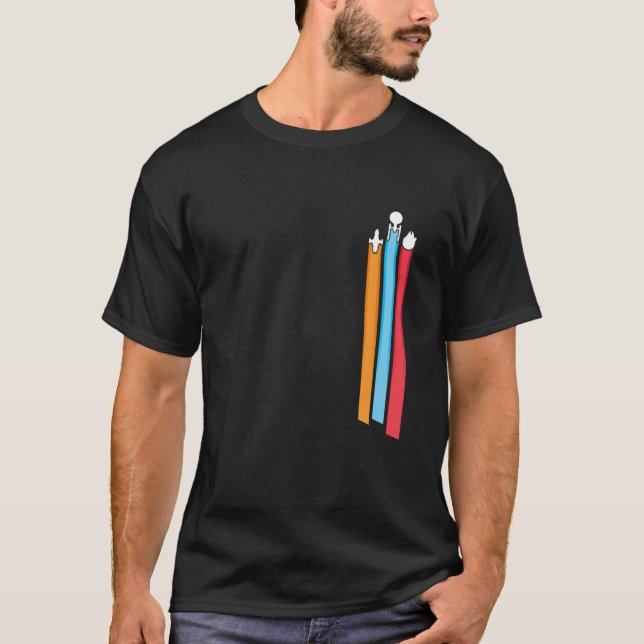 T-shirt Drôle Space Racing Stripes Hommes (Devant)