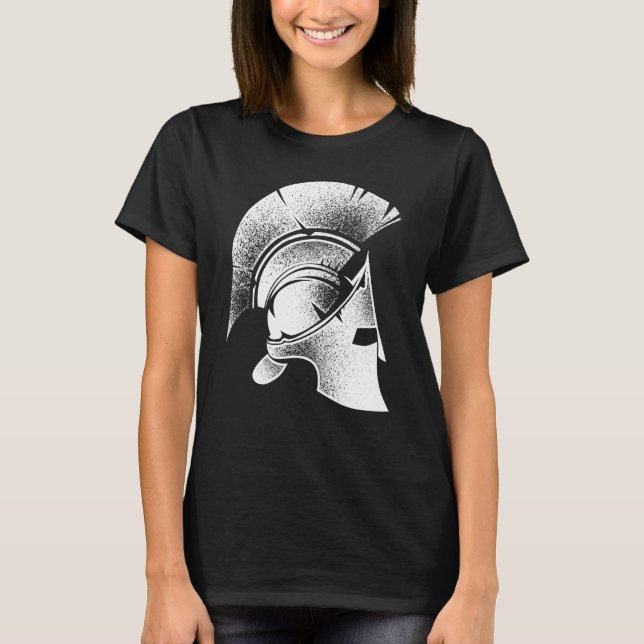 T-shirt Drôle Sparte Casque grec mignon Gladiateur Hommes  (Devant)