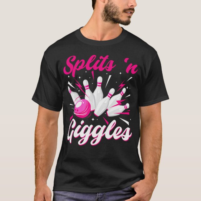 T-shirt Drôle Splings 'N Giggles Bowling Team Cute Bowler  (Devant)