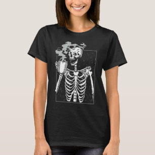 T-shirt Drôle Squelette Boire Café Café Caféine Lover Coff