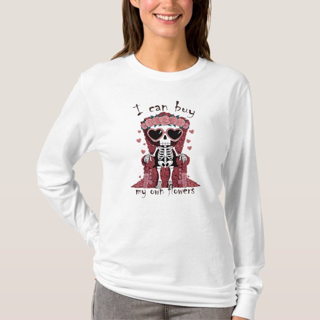 T-shirt Drôle Squelette de Saint-Valentin (Devant)