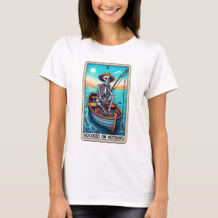 T-shirt Drôle Squelette pêche accroché sur rien Tarot