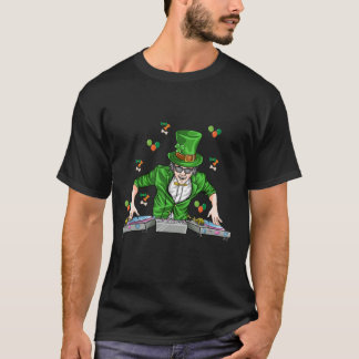 T-shirt drôle St Patrick's Day Dj Music Man Green