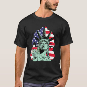 T-shirt Drôle Statue De La Liberté Fumer Patriotique Améri