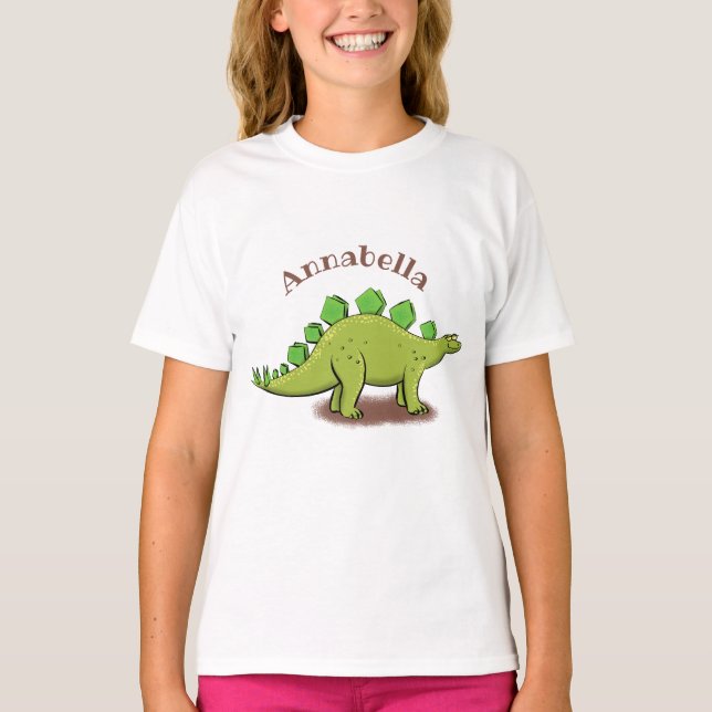 T-shirt Drôle stegosaurus dinosaure dessin animé (Devant)