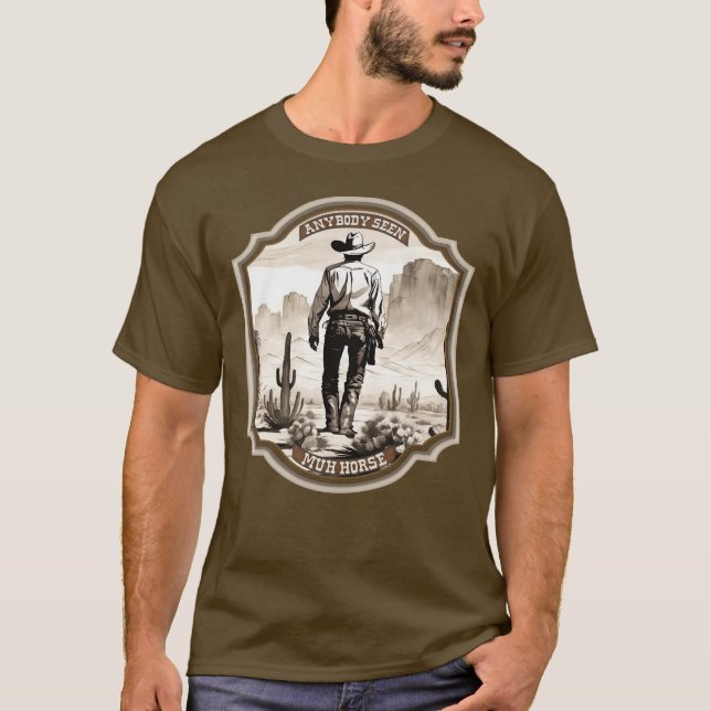 T-shirt Drôle stoïque Américain cowboy occidental perdu ch (Devant)
