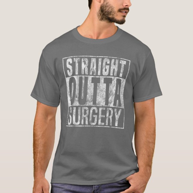 T-shirt Drôle Straight Outta Chirurgie Patient Survivor Ca (Devant)
