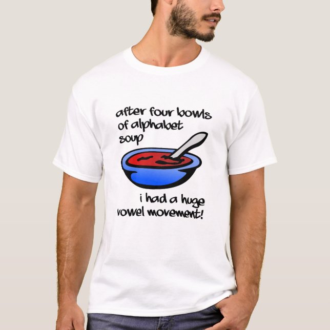 T-shirt drôle sur le déplacement des voyelles (Devant)