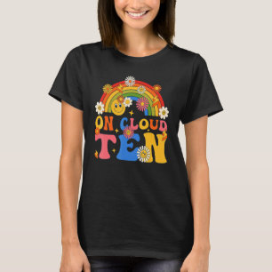T-shirt Drôle sur le nuage Dixième Fleur Joyeux 10e Annive