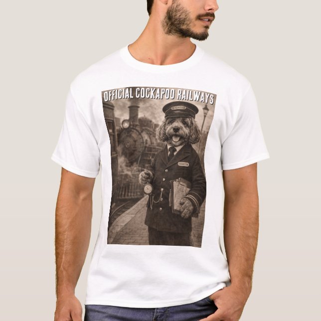 T-shirt drôle sur les chemins de fer Cockapoo  (Devant)