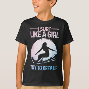 T-shirt Drôle Surf comme une fille conception de surfeur p