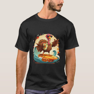 T-shirt Drôle Surf Hawaïen Dinde Surfant Tarte au potiron 