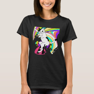T-shirt Drôle Surf mignon Surf Vintage Chat