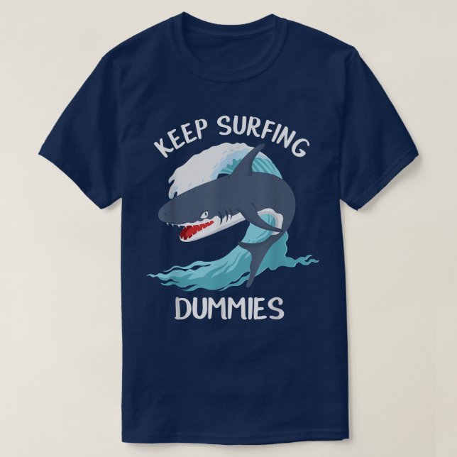 T-shirt Drôle Surfing Dummies Sharks (Design devant)
