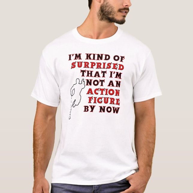 T-shirt drôle surprise Figurine d'action wht (Devant)