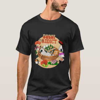 T-shirt Drôle Sushi Addict Asiatique Nourriture Amant Cade