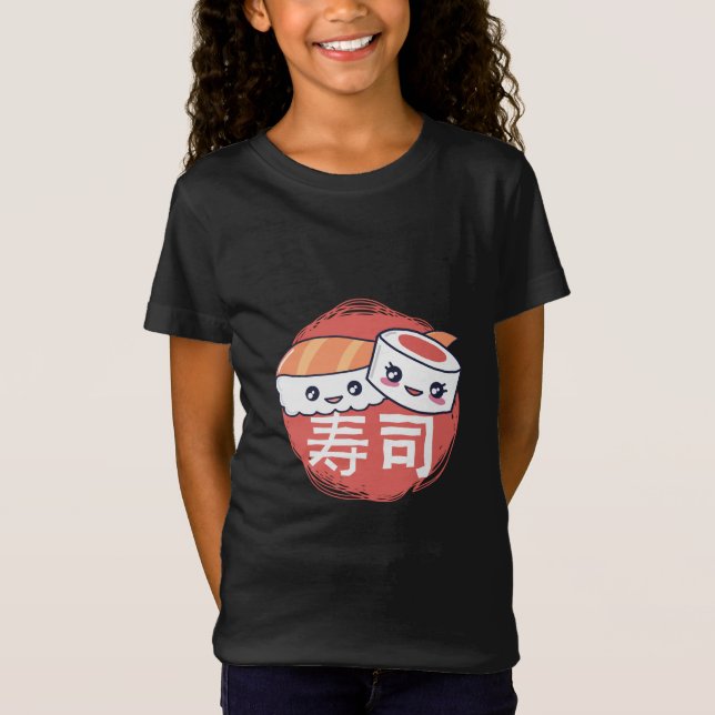 T-Shirt Drôle Sushi Dessin (Devant)