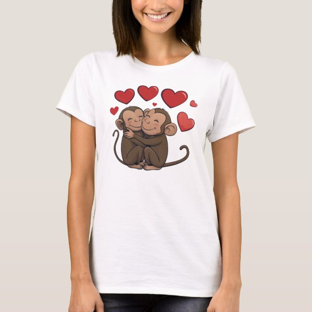 T-shirt Drôle Sweet Chic mignon Colorant Singes (Devant)